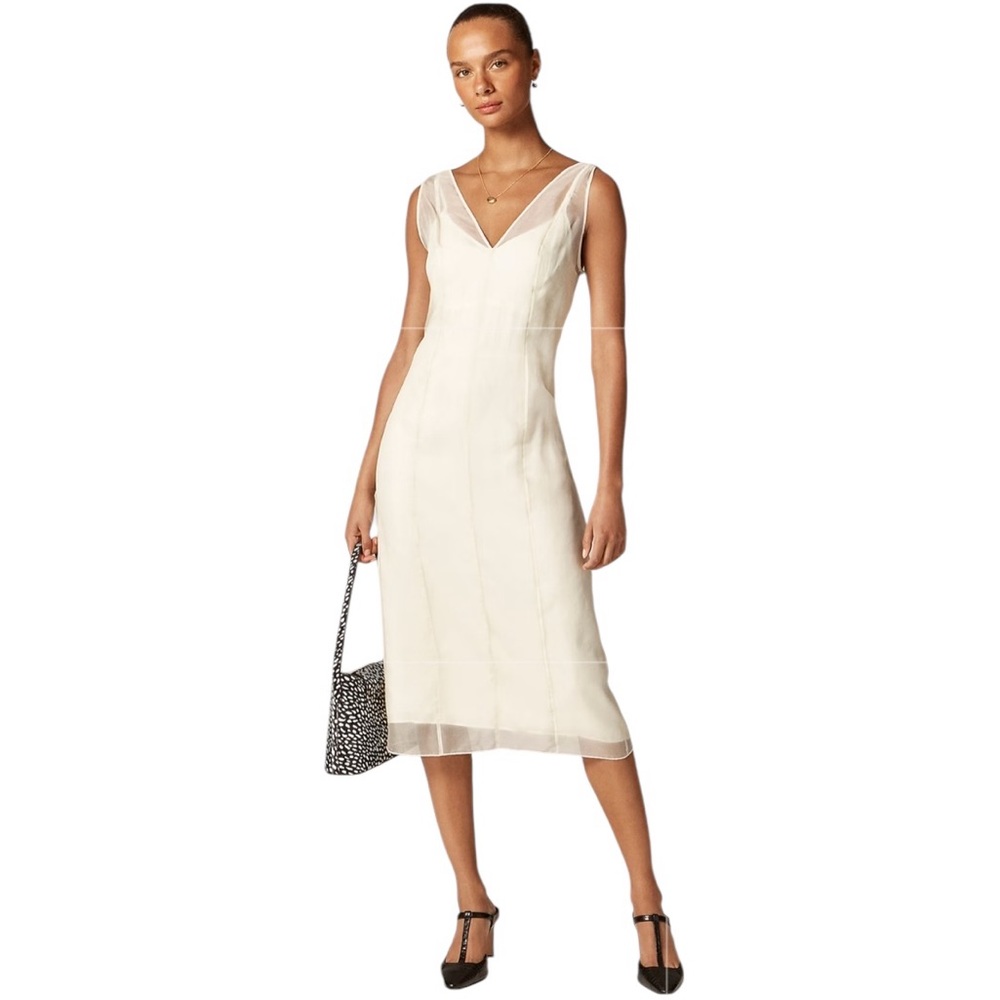 NEW J. Crew Collection Layered Organza Shift Dress in Ivory Lace Cream Size‎ 12